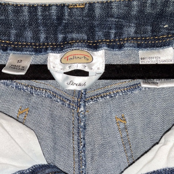 TALBOTS—Stretch Jeans, 12P, Medium Wash Denim, Straight Leg, Front Button & Zip - Picture 3 of 3